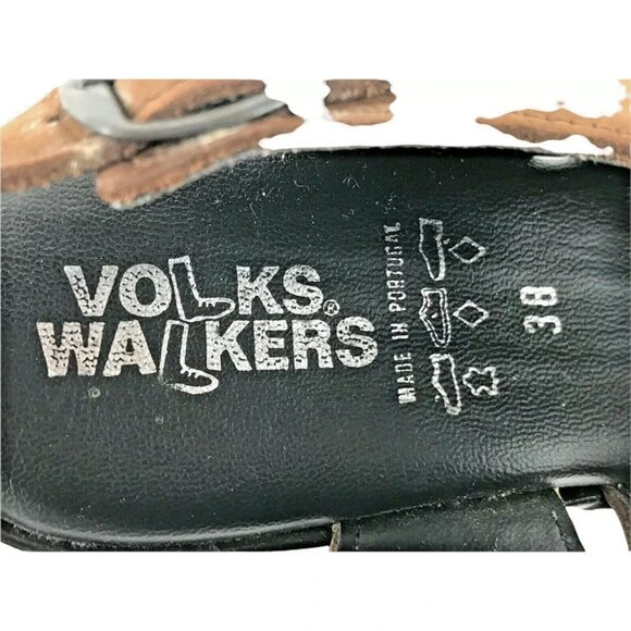 Volks Walkers Girls Brown Leather Adjustable Buckle Strappy Sandals Size US‎ 7.5 - Picture 8 of 10